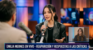 Reapareció Emilia Mernes en público, habló de Tini y respondió a las críticas. emiliar mernes