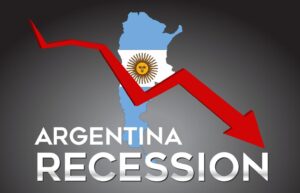 argentina recession economic crisis creative concept with economic crash arrow vector
