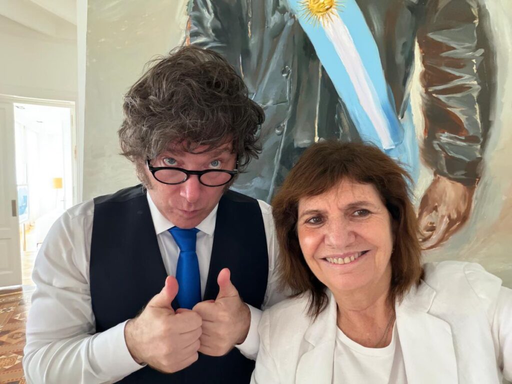 milei y pato bullrich